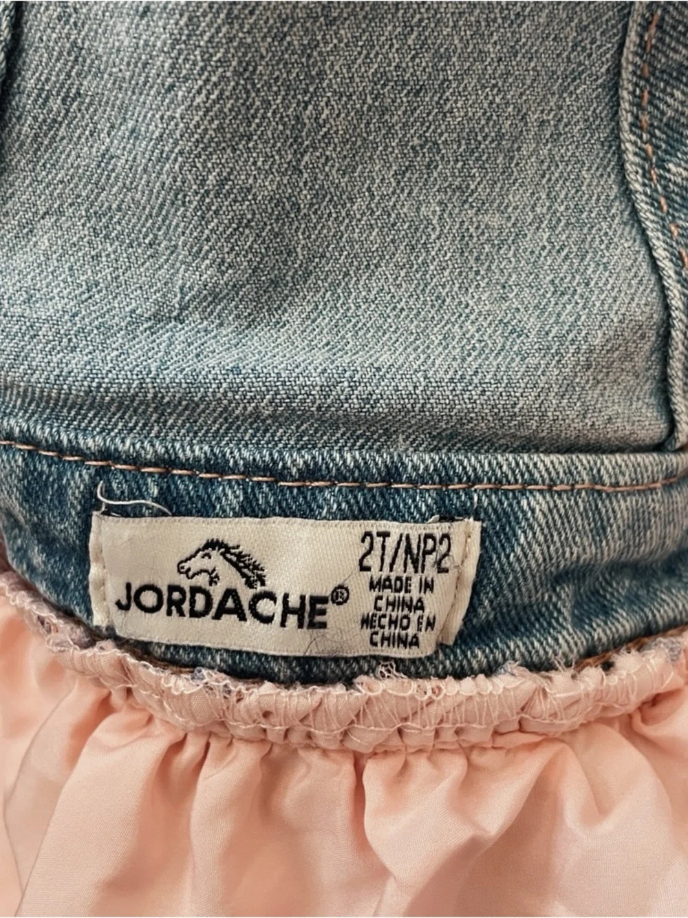 Jordache Toddler Dress Size 2T Blue Light Denim Overall A-Line Tutu Skirt Fairy